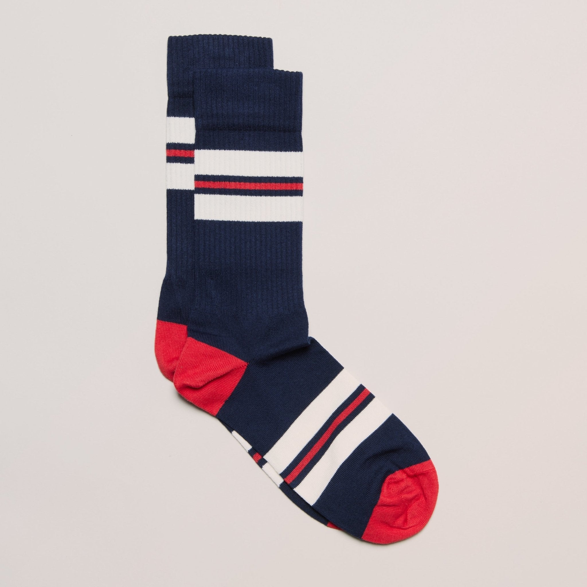 Chaussettes rayées en fil égyptien.