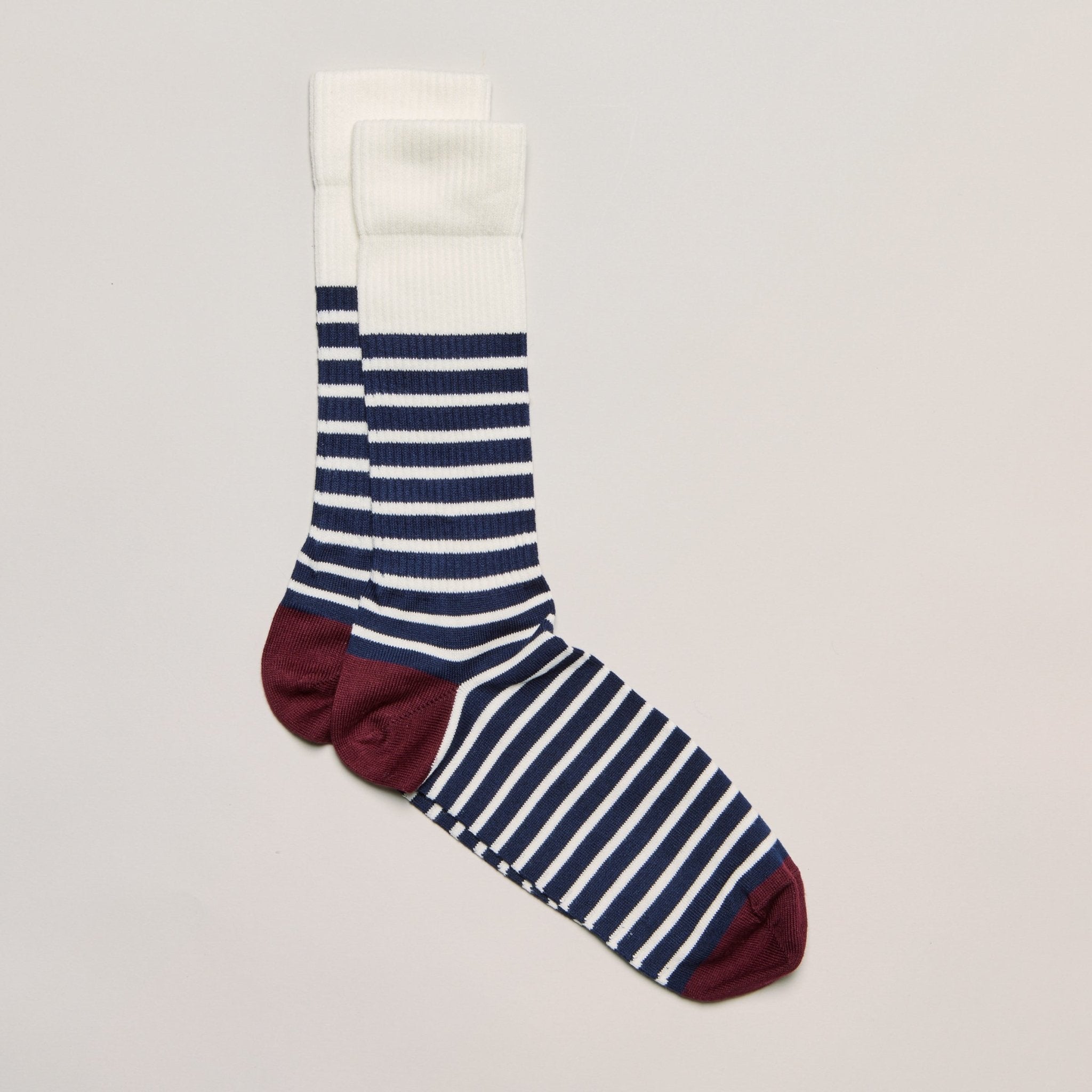 Chaussettes rayées en fil égyptien