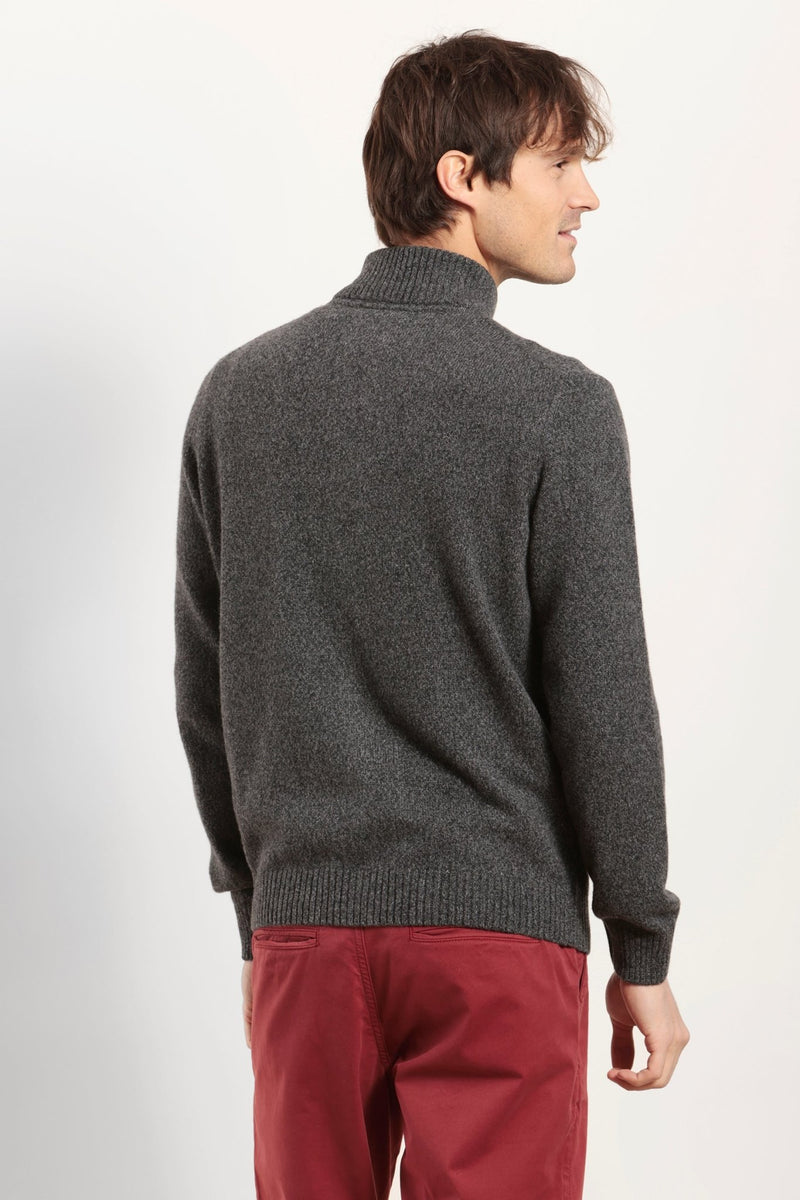 Cardigan zippé en laine moulinée