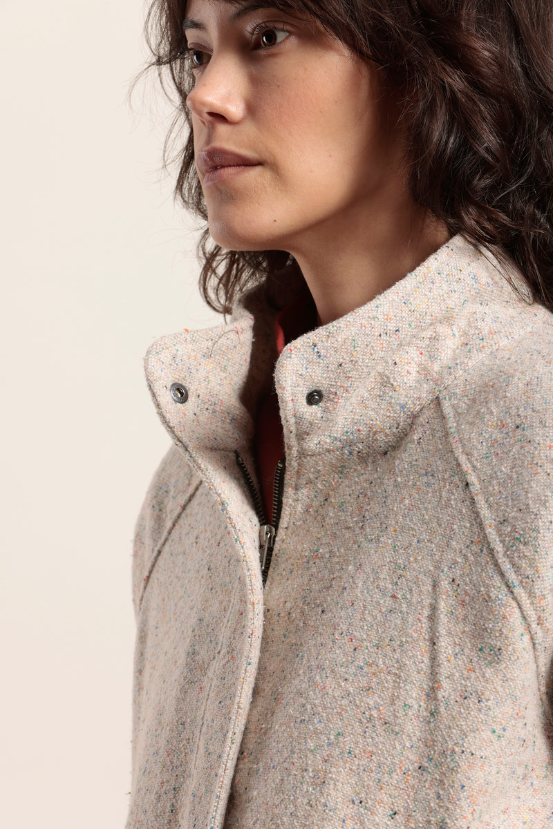 Veste matelassée en tweed pucé