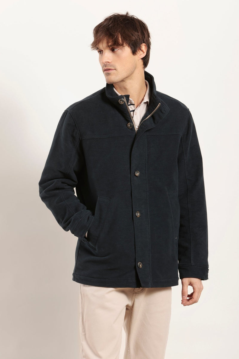 Blouson long en coton avec doublure en sherpa