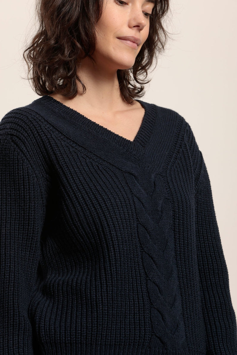 Pull torsadé en laine merinos