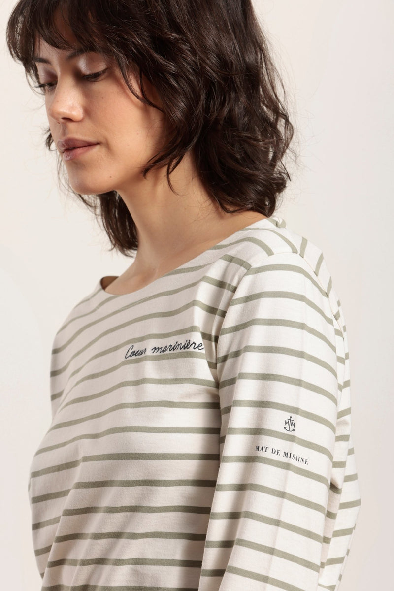 Marinière brodée en coton bio