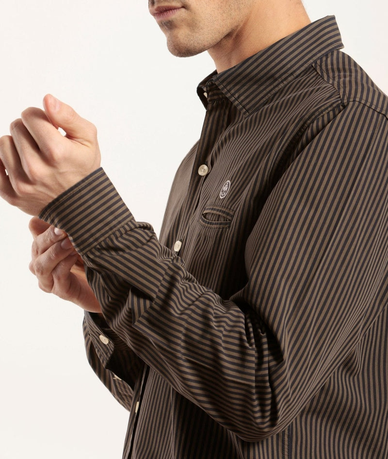 Chemise en popeline rayée