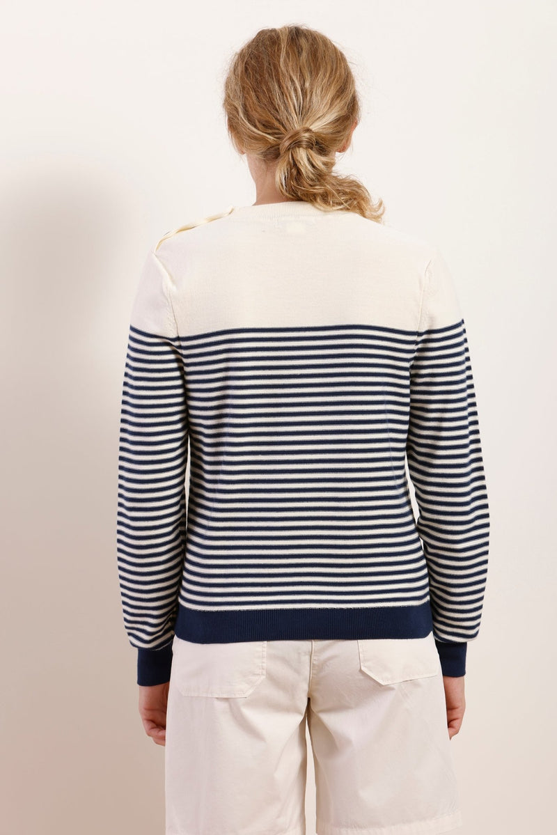 Pull marin rayé en coton bio