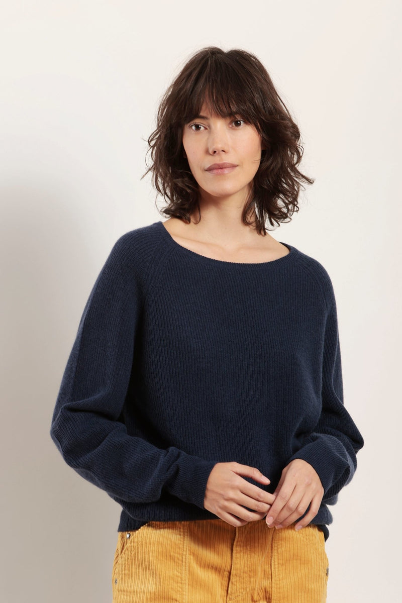 Pull col rond en laine et cachemire