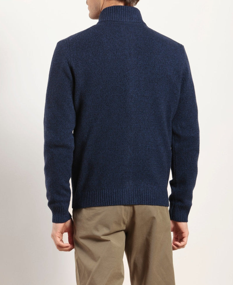Cardigan zippé en laine moulinée