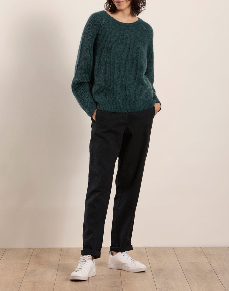 Pull avec dos boutonné en mohair