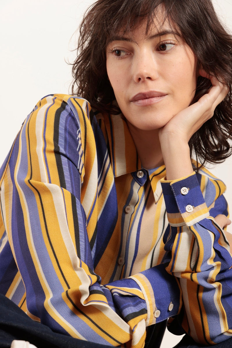 Chemise rayures bayadères en viscose