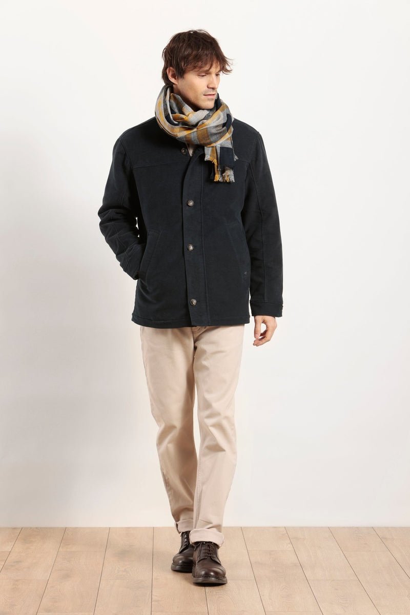 Blouson long en coton avec doublure en sherpa