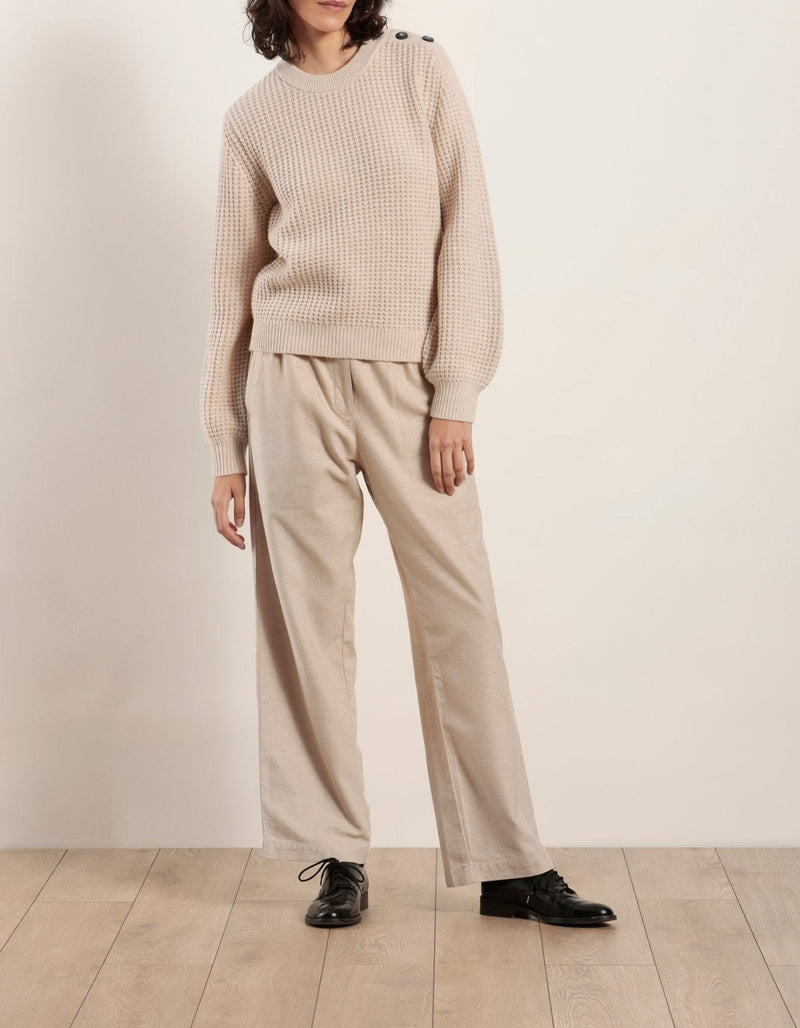 Pull avec tricotage fantaisie en laine merinos