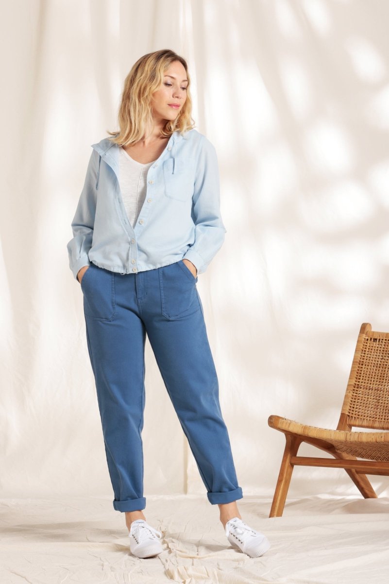 Pantalon taille élastiquée en denim - Mat de Misaine