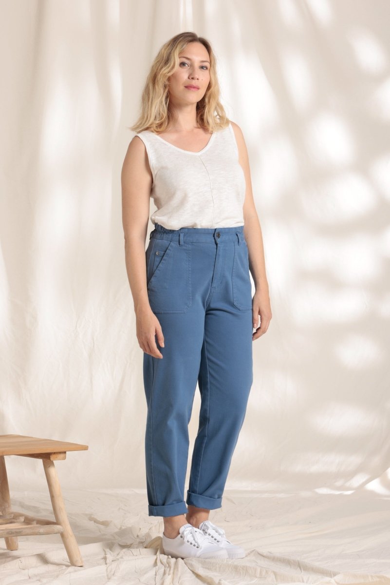 Pantalon taille élastiquée en denim - Mat de Misaine