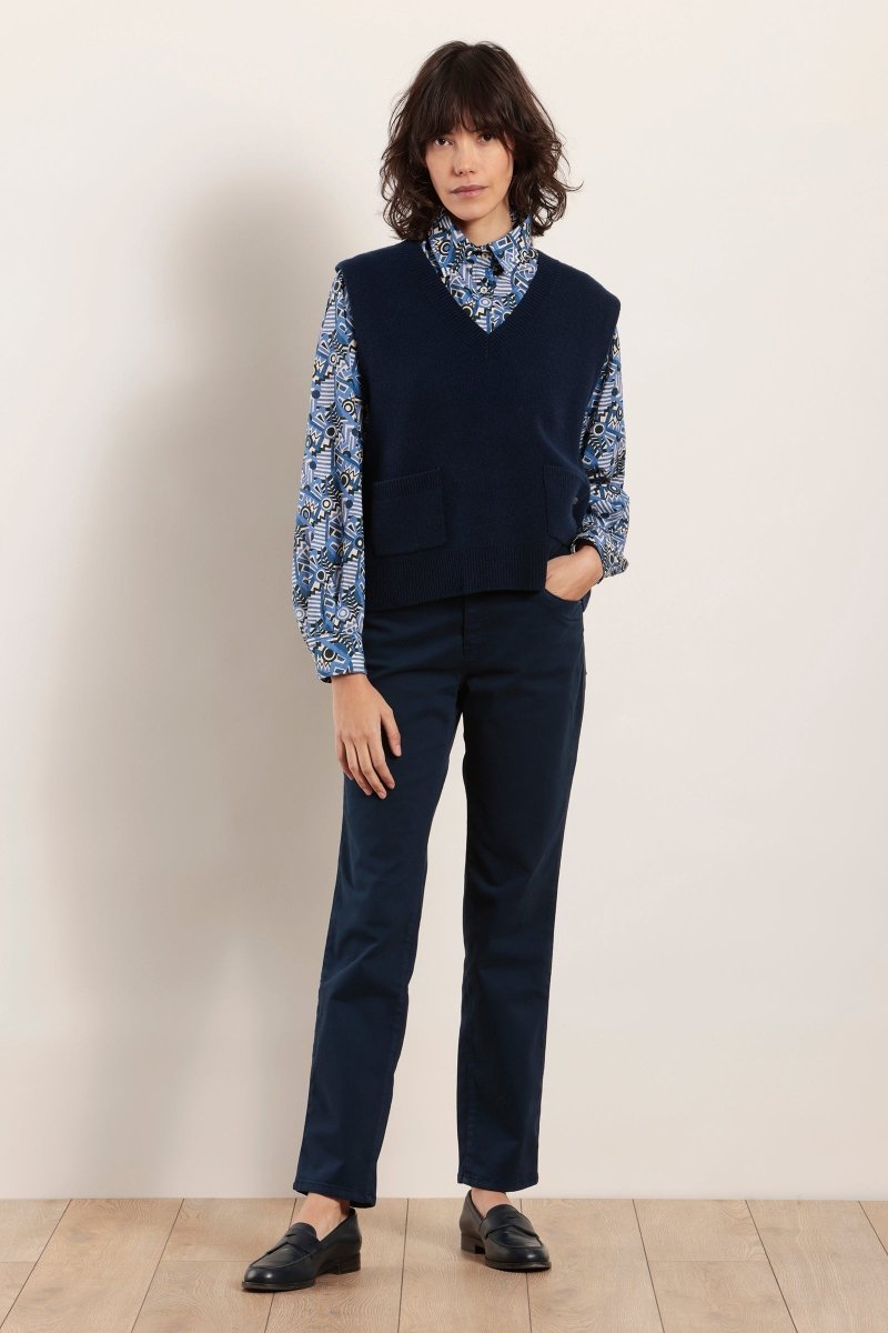 Pull sans manches en laine mérinos - Mat de Misaine