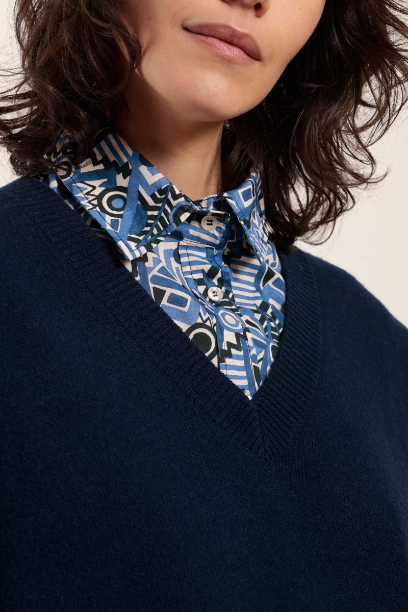 Pull sans manches en laine mérinos - Mat de Misaine