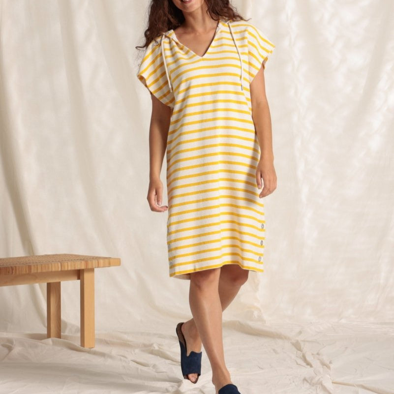 Robe marinière avec capuche en coton bio - Mat de Misaine