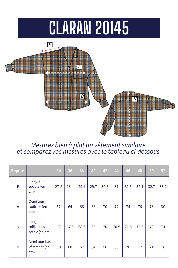 Chemise à carreaux CLARAN