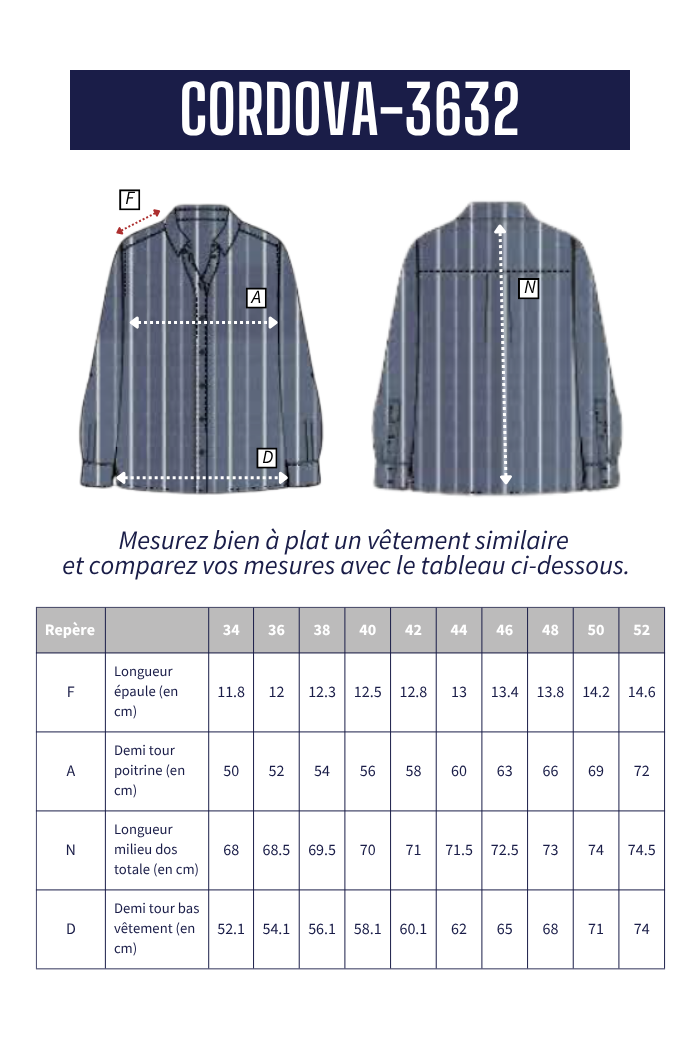 Chemise rayée en coton CORDOVA