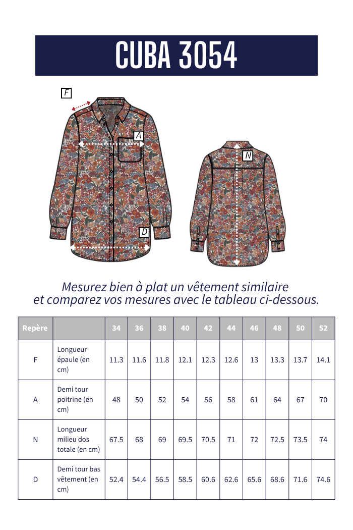 Chemise en Liberty CUBA
