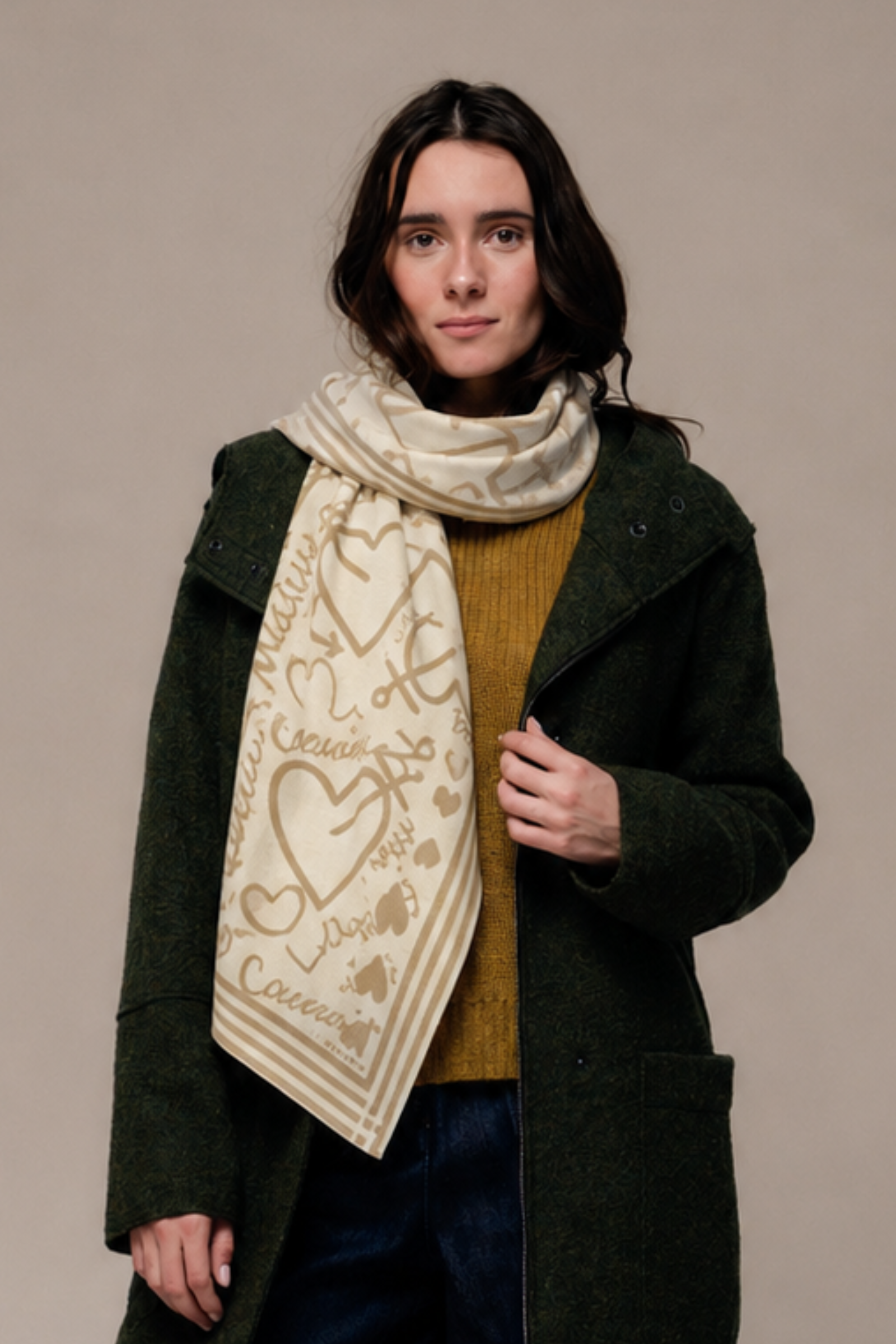 Écharpe COEUR en jacquard