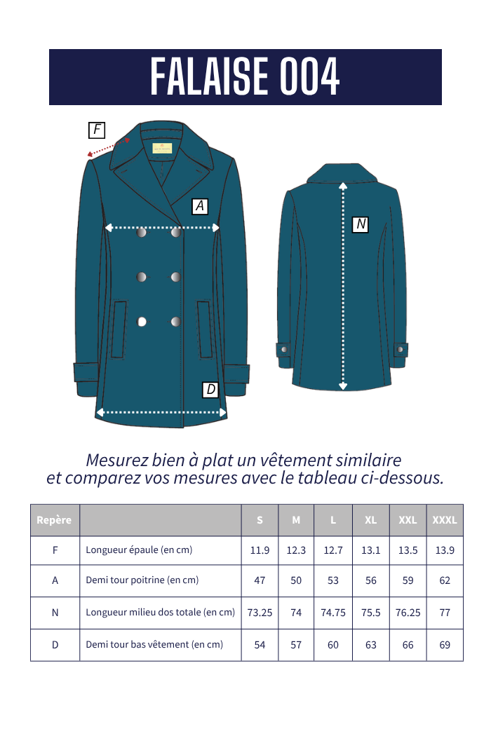 Caban en drap de laine FALAISE