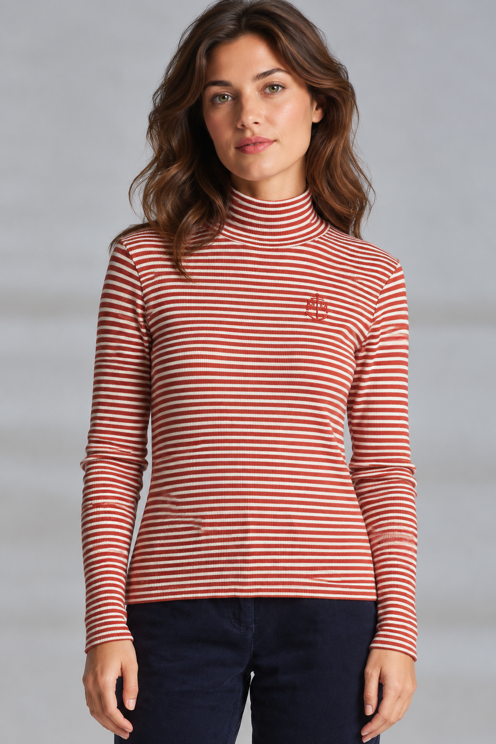 T-shirt col roulé rayé MANUEL