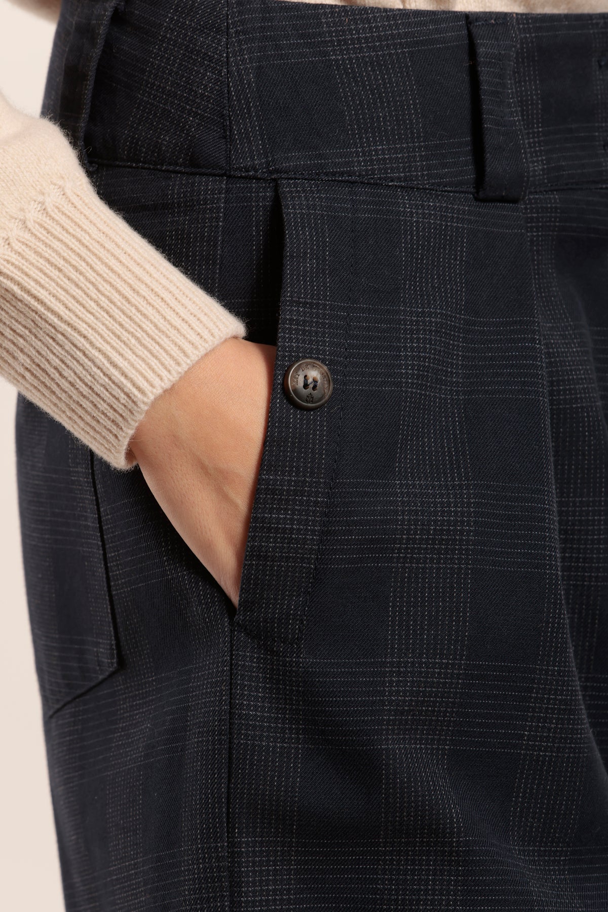 Pantalon large en flanelle à carreaux PIGNON.