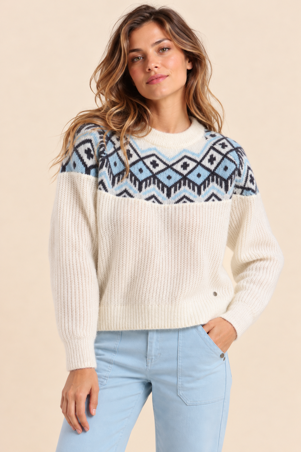 Pull imprimé jacquard TOPAZE