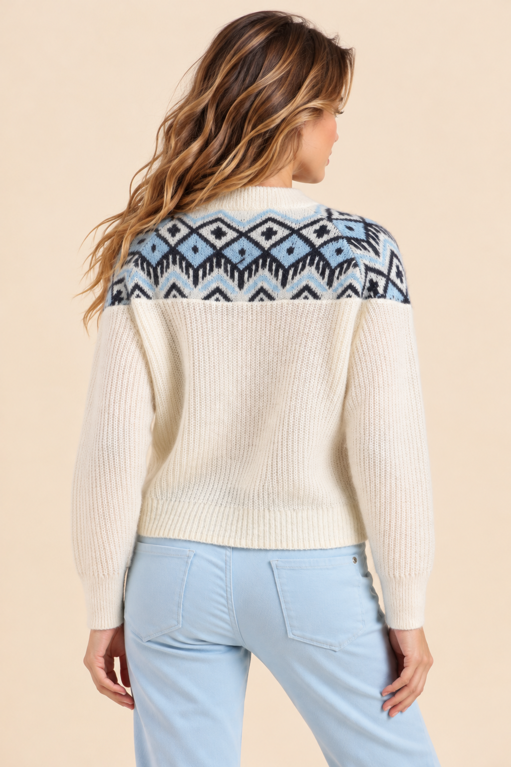 Pull imprimé jacquard TOPAZE