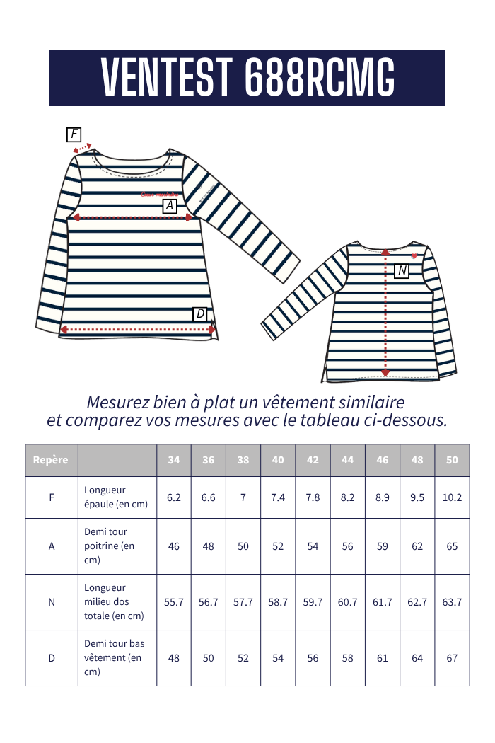 Marinière broderie cœur VENTEST