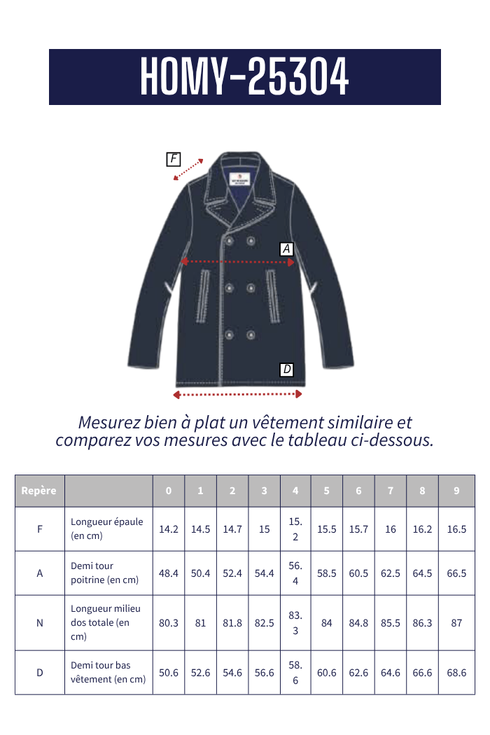 Caban long en laine HOMY - Mat de Misaine