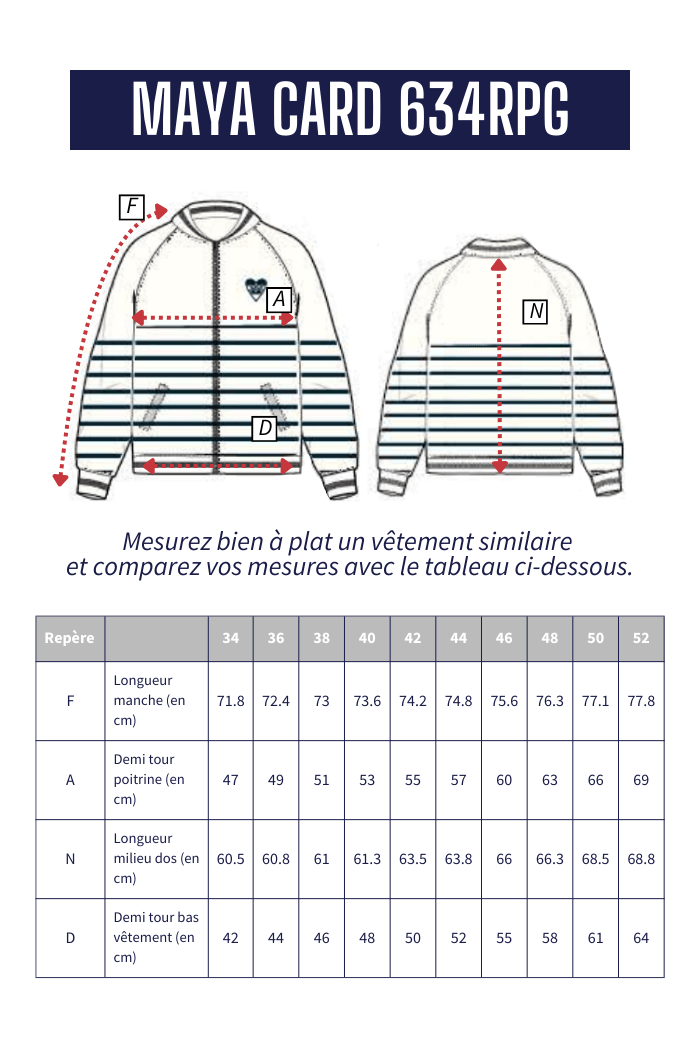 Cardigan rayé zippé MAYA - Mat de Misaine
