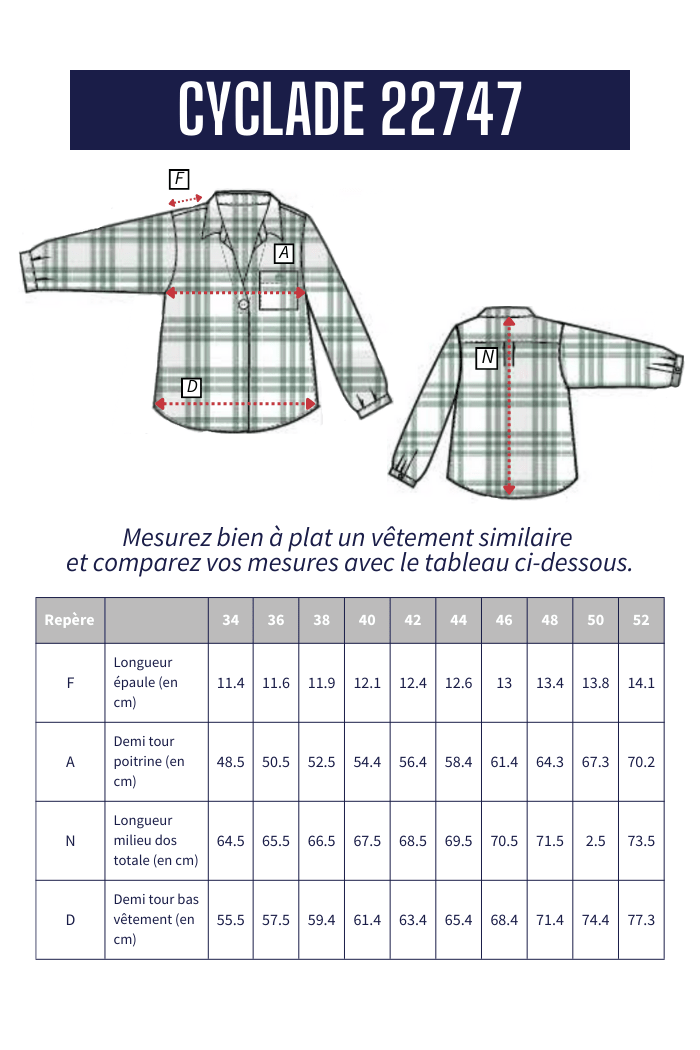 Chemise à carreaux CYCLADE - Mat de Misaine