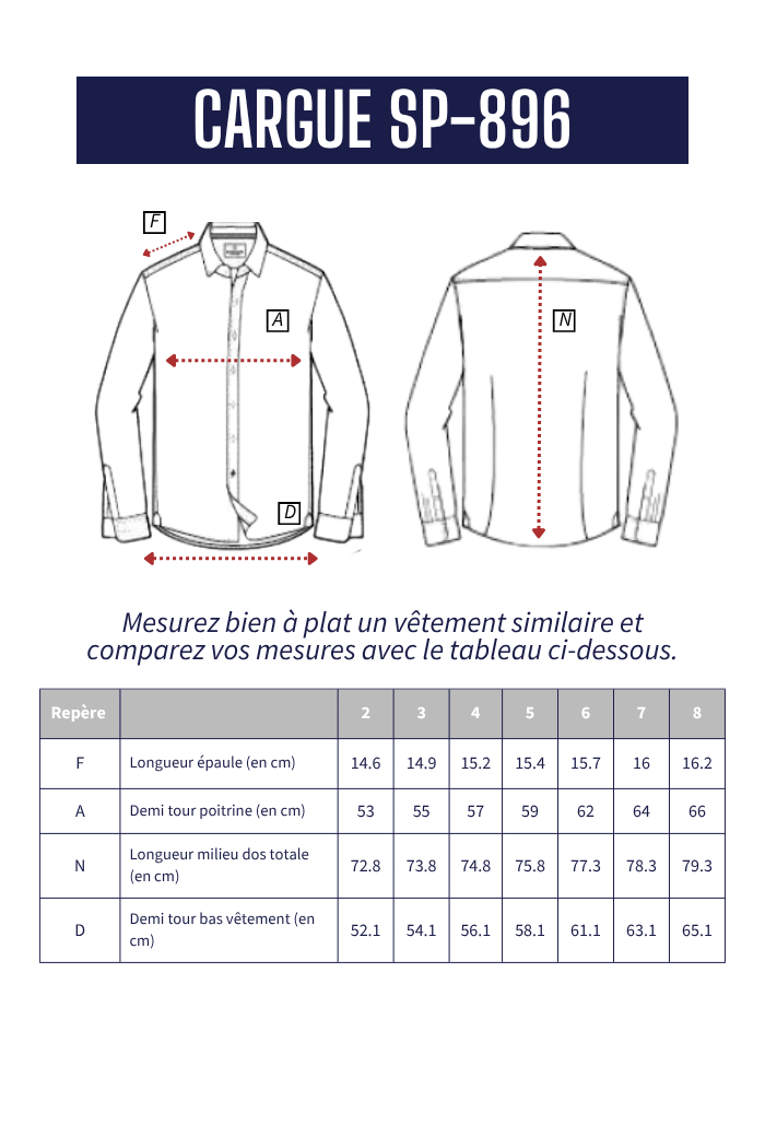 Chemise CARGUE coupe droite en coton - Mat de Misaine