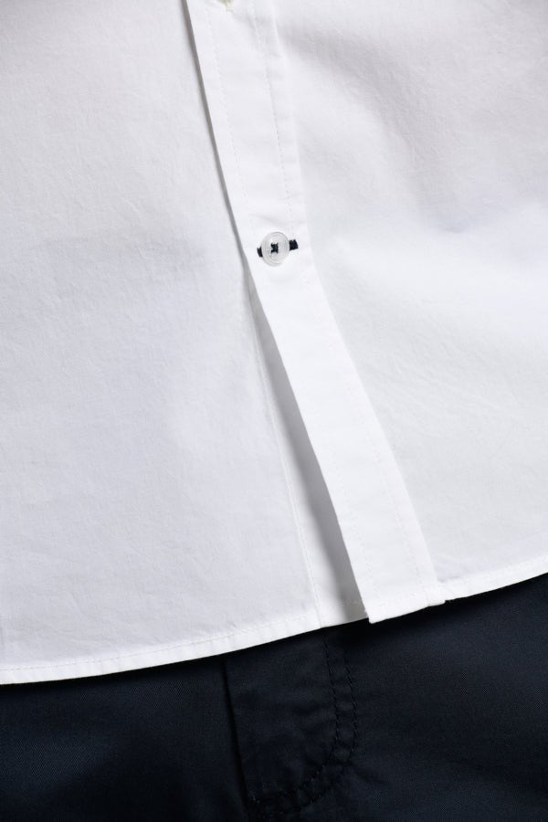 Chemise coupe droite en coton blanc - Mat de Misaine