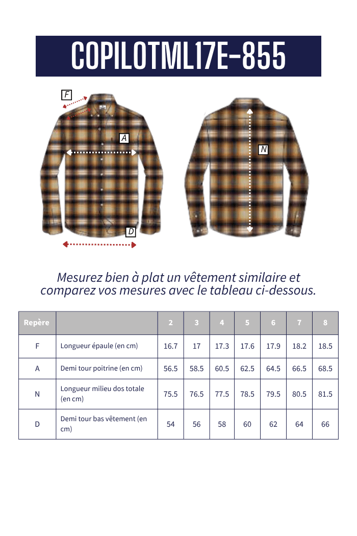 Chemise en flanelle à carreaux COPILO - Mat de Misaine