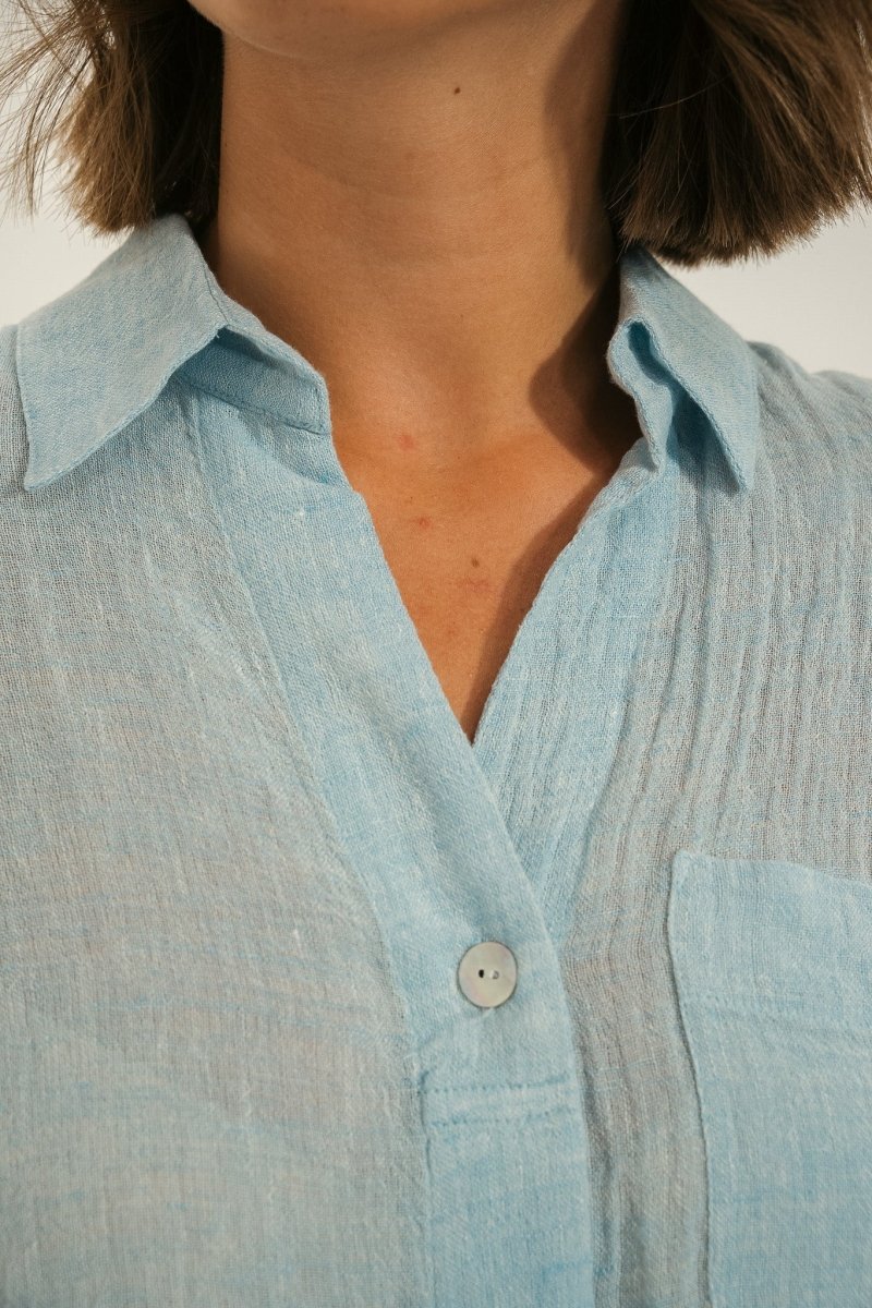 Chemise en lin gaufré CYCLADE - Mat de Misaine