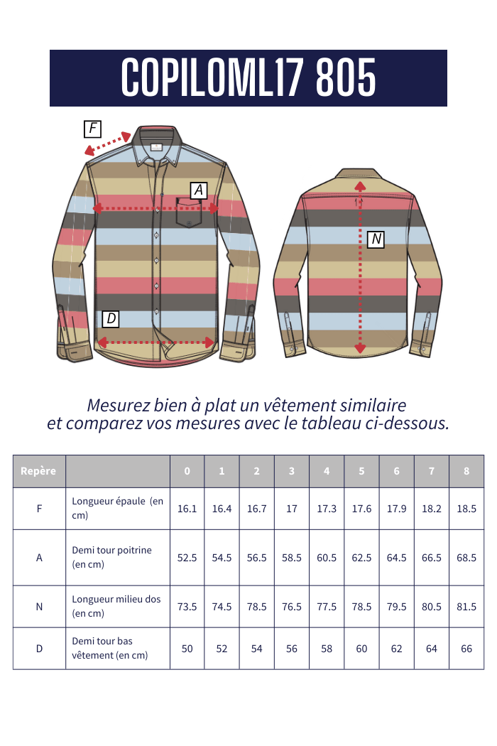 Chemise larges rayures COPILO - Mat de Misaine