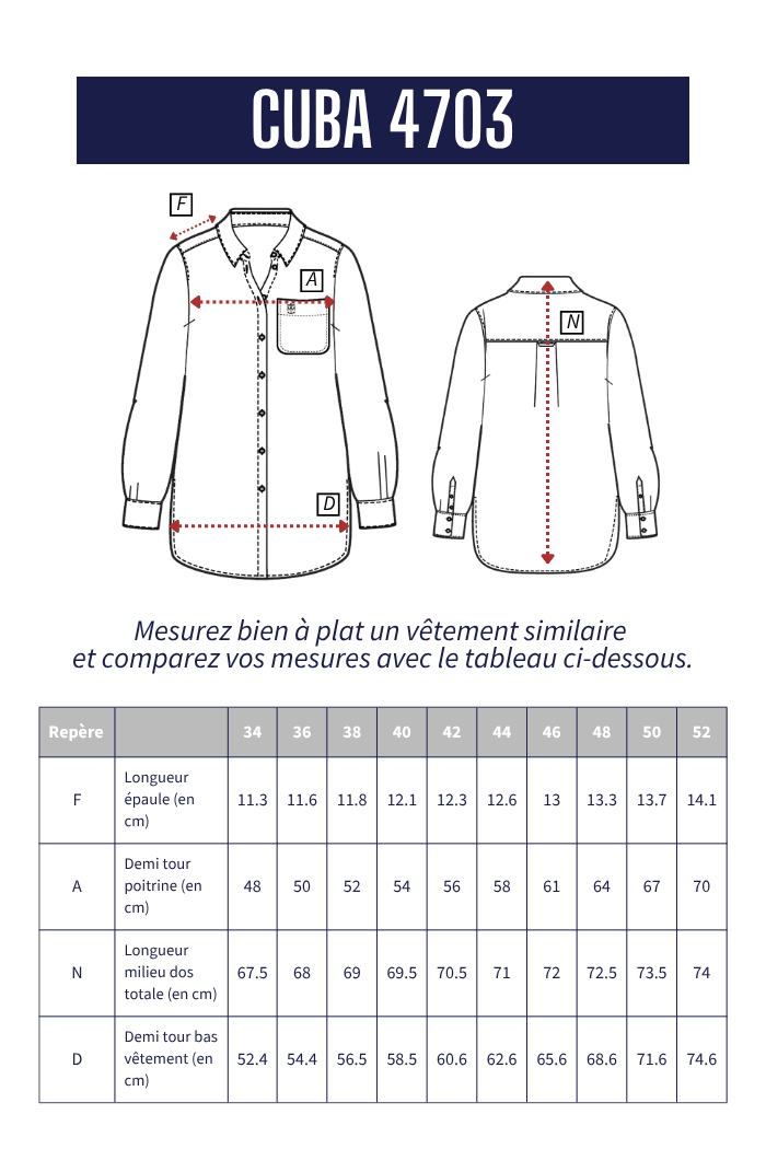 Chemise liquette CUBA - Mat de Misaine