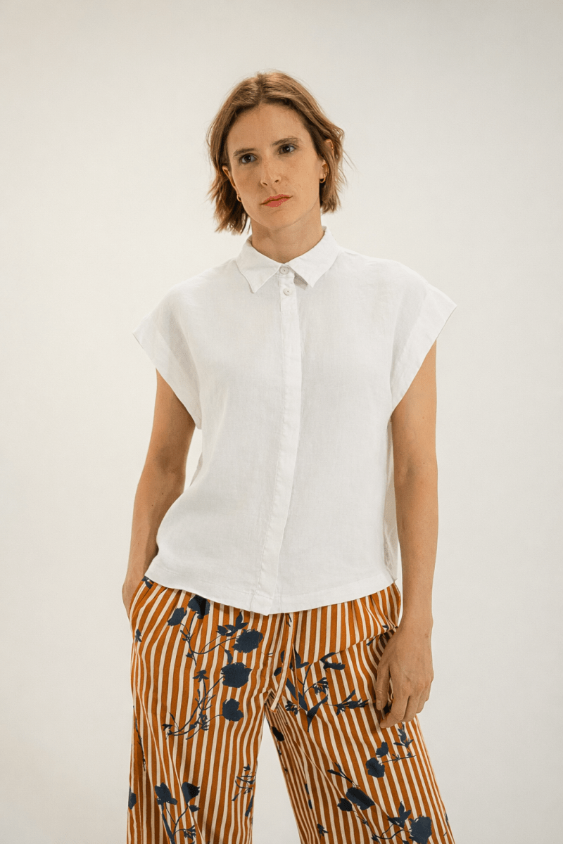 Chemise sans manches en lin CALA. - Mat de Misaine