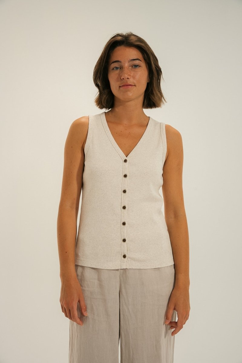 Débardeur boutonné MORA - Mat de Misaine