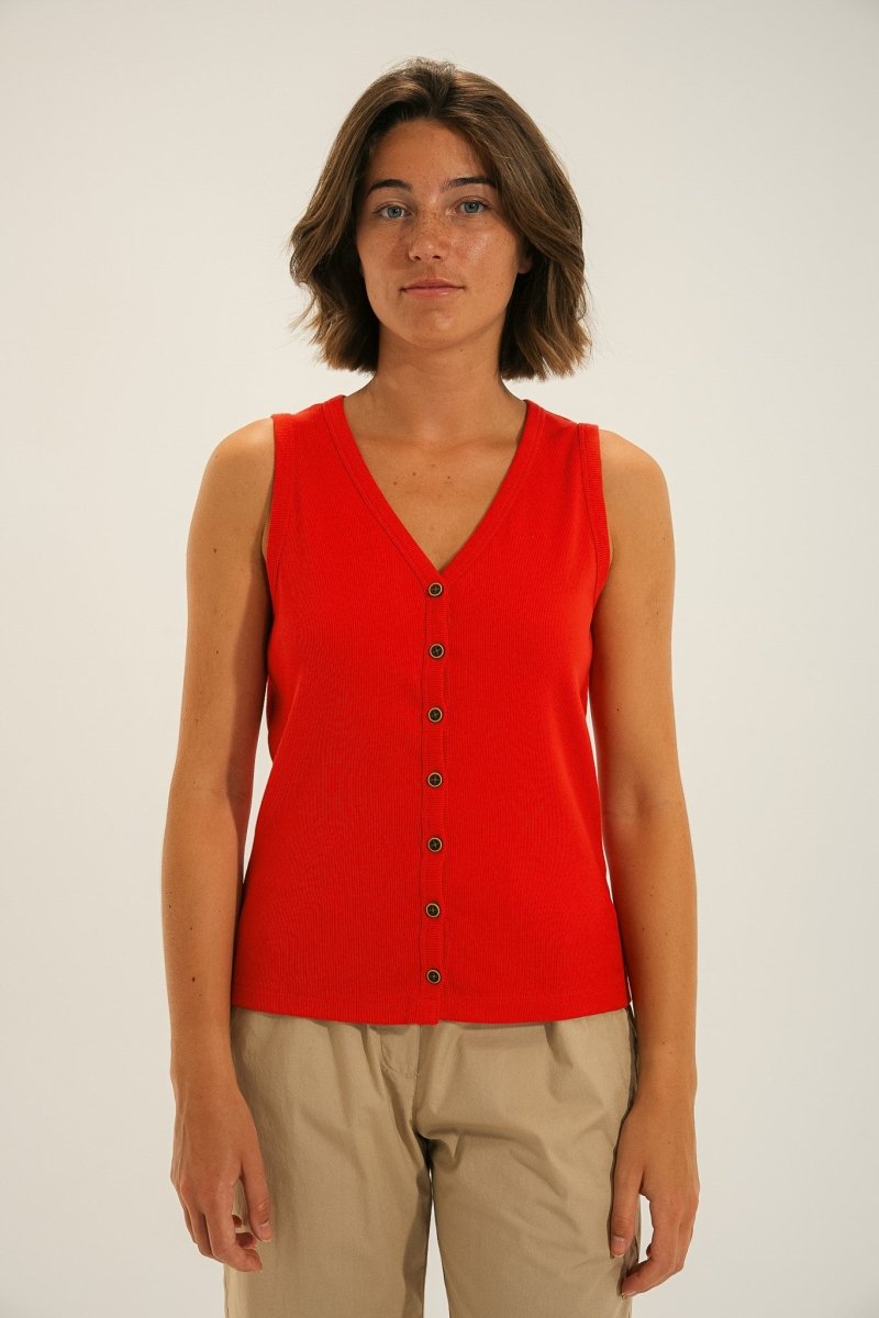 Débardeur boutonné MORA - Mat de Misaine