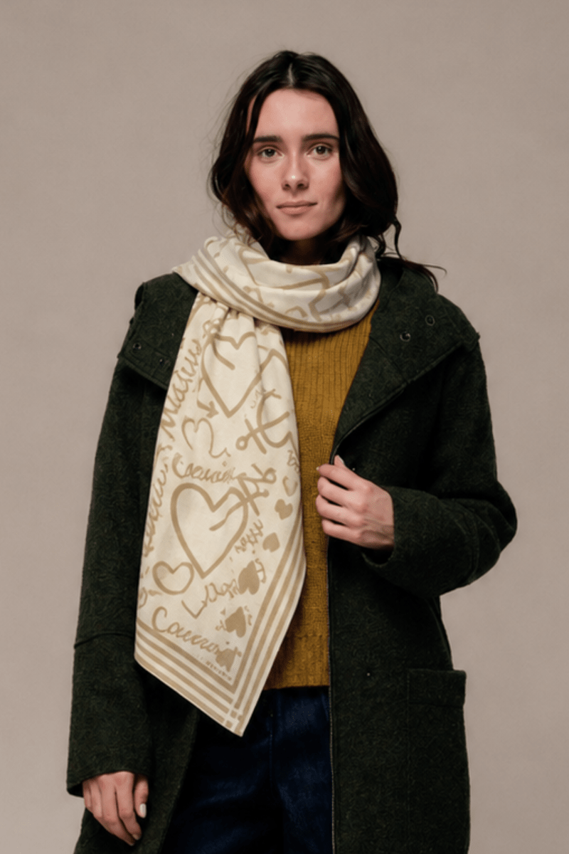 Écharpe COEUR en jacquard - Mat de Misaine