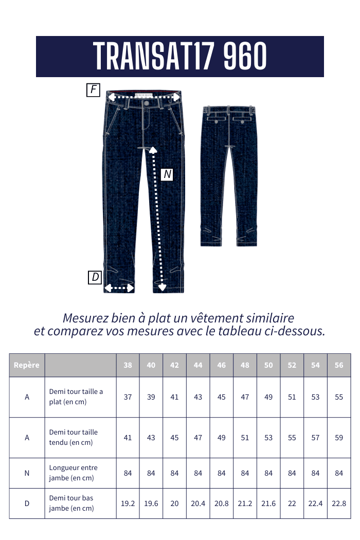 Jeans élastiqué TRANSAT - Mat de Misaine