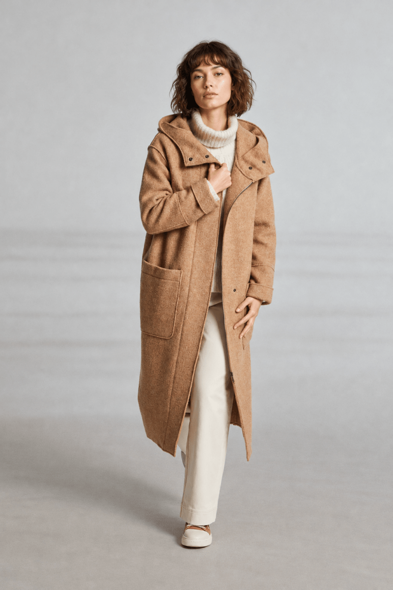 Manteau long à capuche en laine FORTUNE - Mat de Misaine