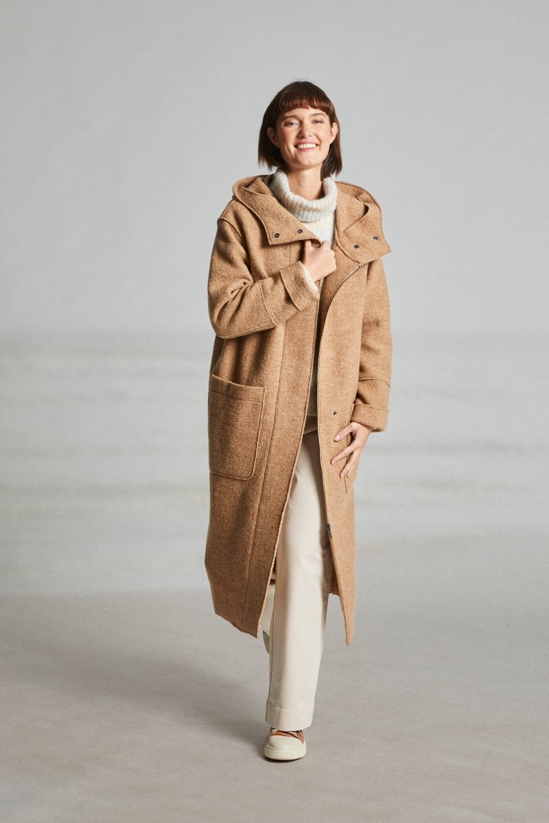 Manteau long à capuche en laine FORTUNE Mat de Misaine