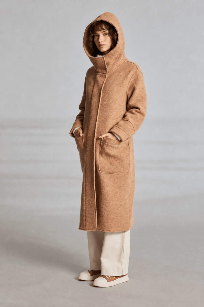 Manteau long à capuche en laine FORTUNE - Mat de Misaine