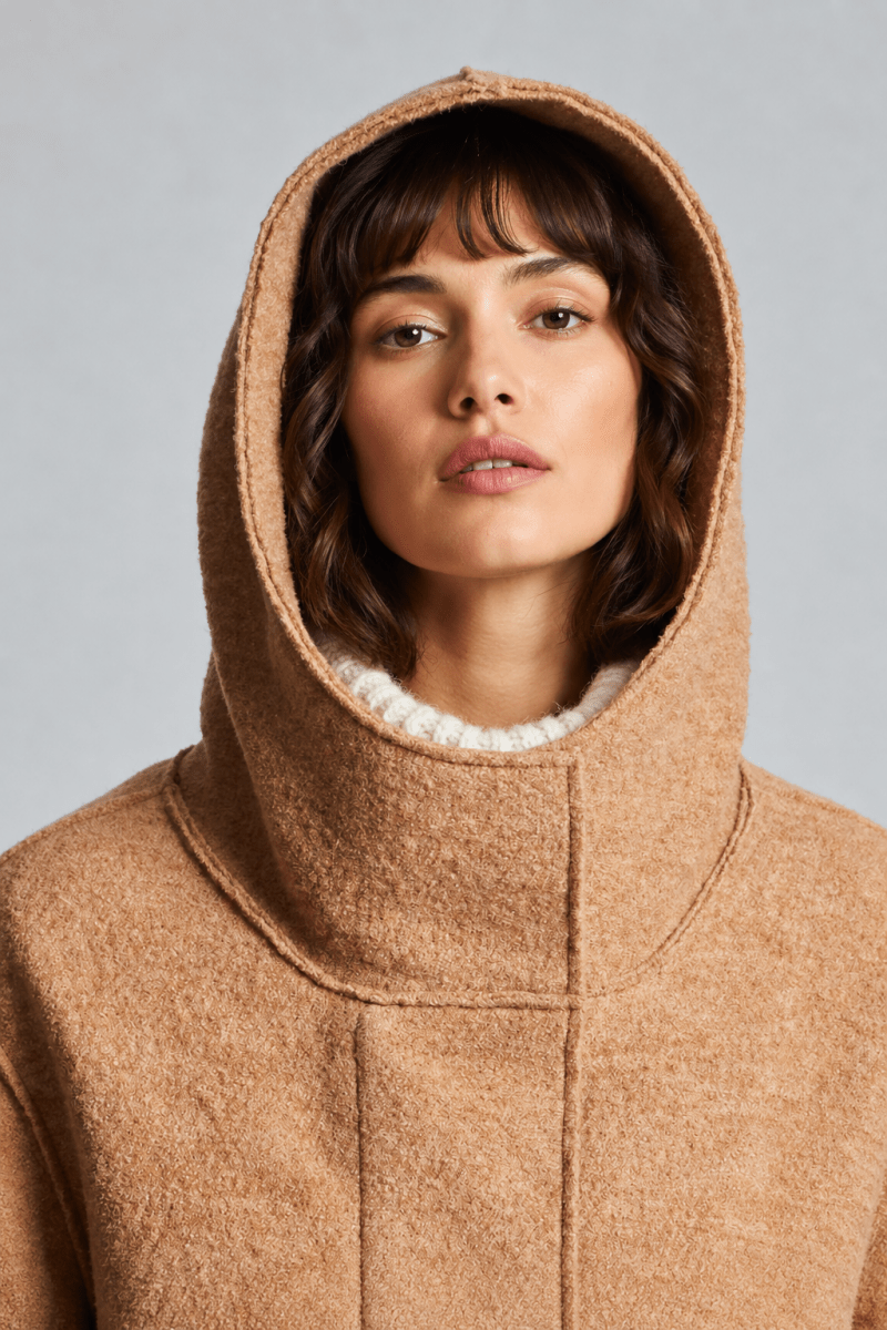 Manteau long à capuche en laine FORTUNE - Mat de Misaine