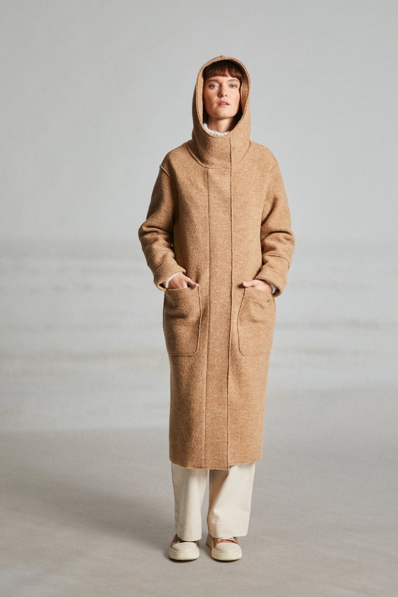 Manteau long à capuche en laine FORTUNE - Mat de Misaine