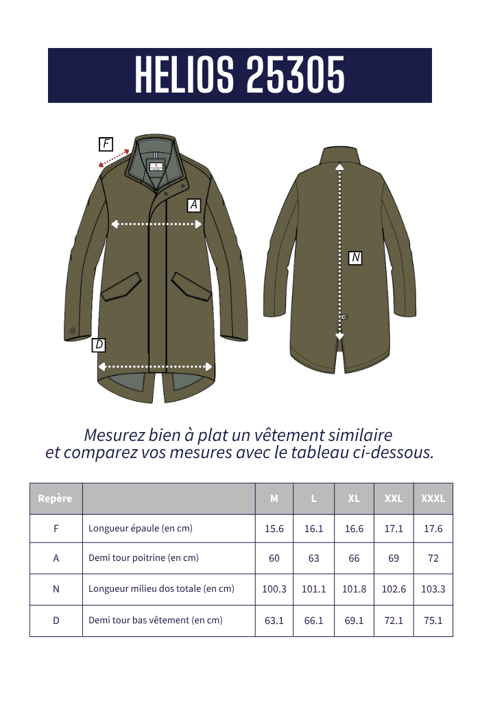 Manteau long HELIOS - Mat de Misaine